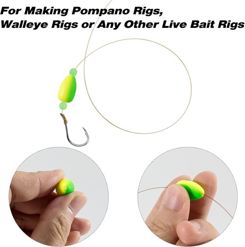 Dr.Fish 30 Pack Oval Foam Floats - Fishing Rig Bobbers for Trout & Pompano | Durable Strike Indicators