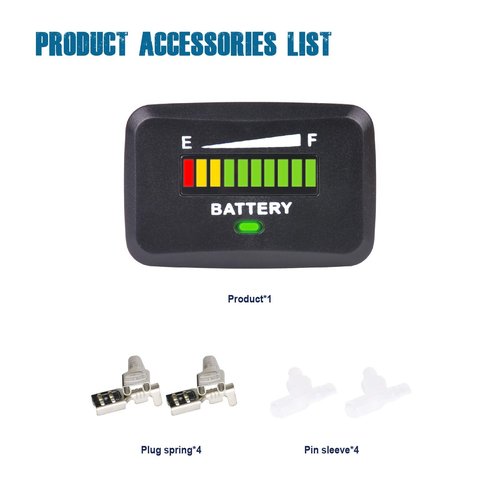 Runleader 12V to 24V LED Battery Capacity Meter,Monitor of Battery Charge &Discharge,Various Batteries Applicably,Snap-in Mount for Golf Cart Forklift Machine Floor Care Equipment