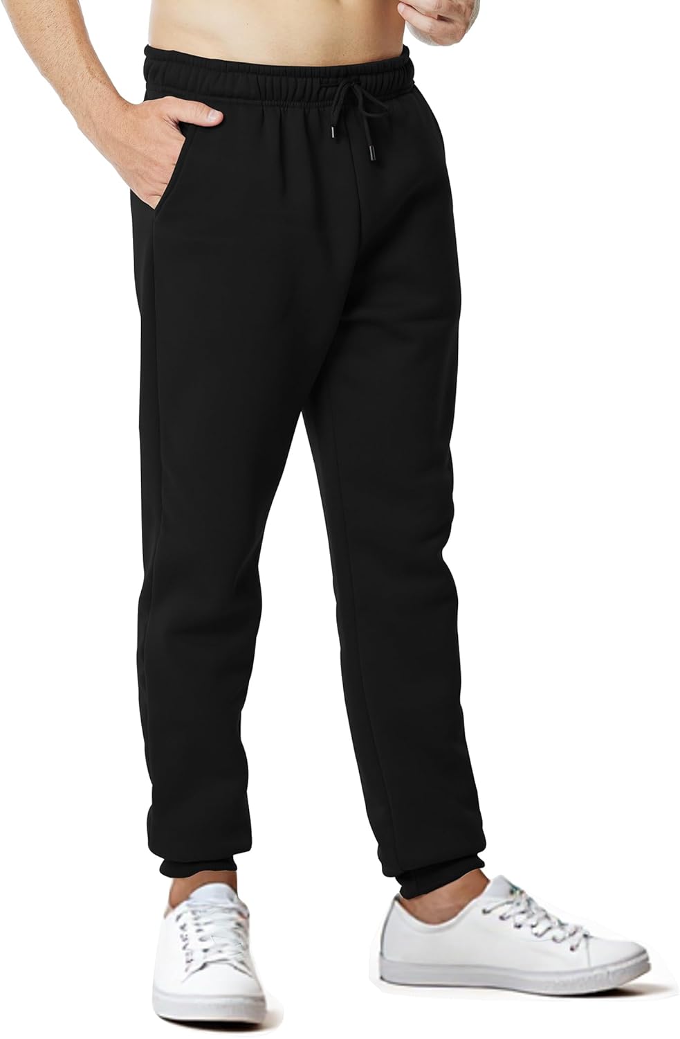 Skiennix Men's Sweatpants - Lightweight Fleece Joggers with Pockets for Casual Workouts | Elastic Waist