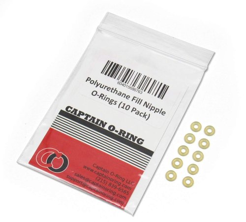 Captain O-Ring | Replacement Paintball Fill Nipple O-Rings - 10 Pack, 90 Durometer Polyurethane
