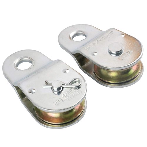 Nxtop Zinc Plated Fixed Single Pulley Fixed Eye Steel Pulley 1-1/2" (2 Pack)