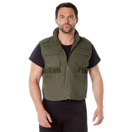 Rothco Ranger Vest – Tactical Outdoor Hunting Camping Utility Cargo Vest with Storage Pockets, Black, 5XL
