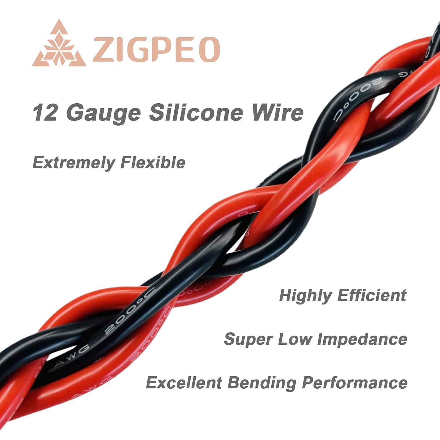12 AWG Silicone Wire by [Brand Name] - Extra Flexible Stranded Copper Wire, High Temp 392℉ 600V | 50FT Red & Black Spools
