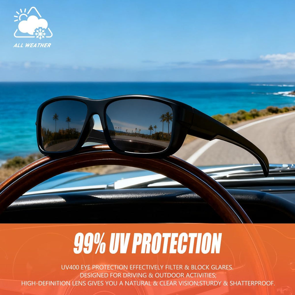 Skiennix Polarized Sports Sunglasses - UV400 Protection, Wrap-Around Frame | 3-Pack for Cycling & Fishing