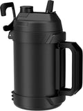 Zukro 1 Gallon Insulated Water Jug - Triple Wall Stainless Steel Bottle Keeps Drinks Cold 48 Hours | Black
