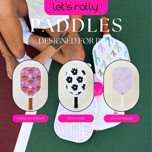 Let’s Rally Fiberglass Pickleball Paddle (Orange Blossom) – USAPA Approved Pickleball Racket for Women, Cute Design for Indoor & Outdoor Play
