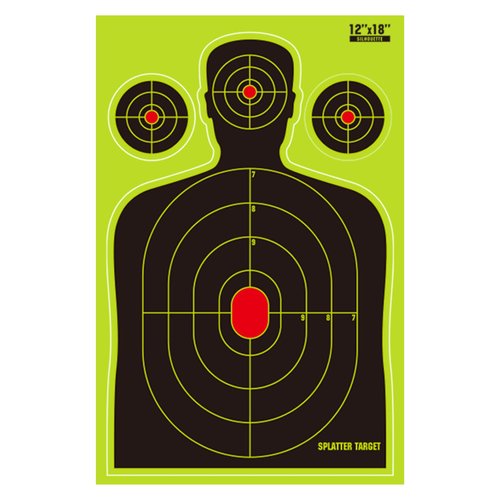 Splatter Shooting Targets 12x18 Inch, Instant Shoot and See Targets with Yellow Impact Marks, Self-Adhesive Target Stickers for BB Guns, Pellet Guns 10/25/50 Pack (50)