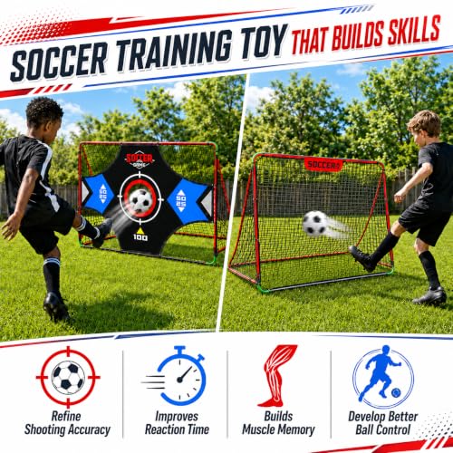 Kids 3-in-1 Soccer Goal with Target & Rebounder - Backyard, Beach Play