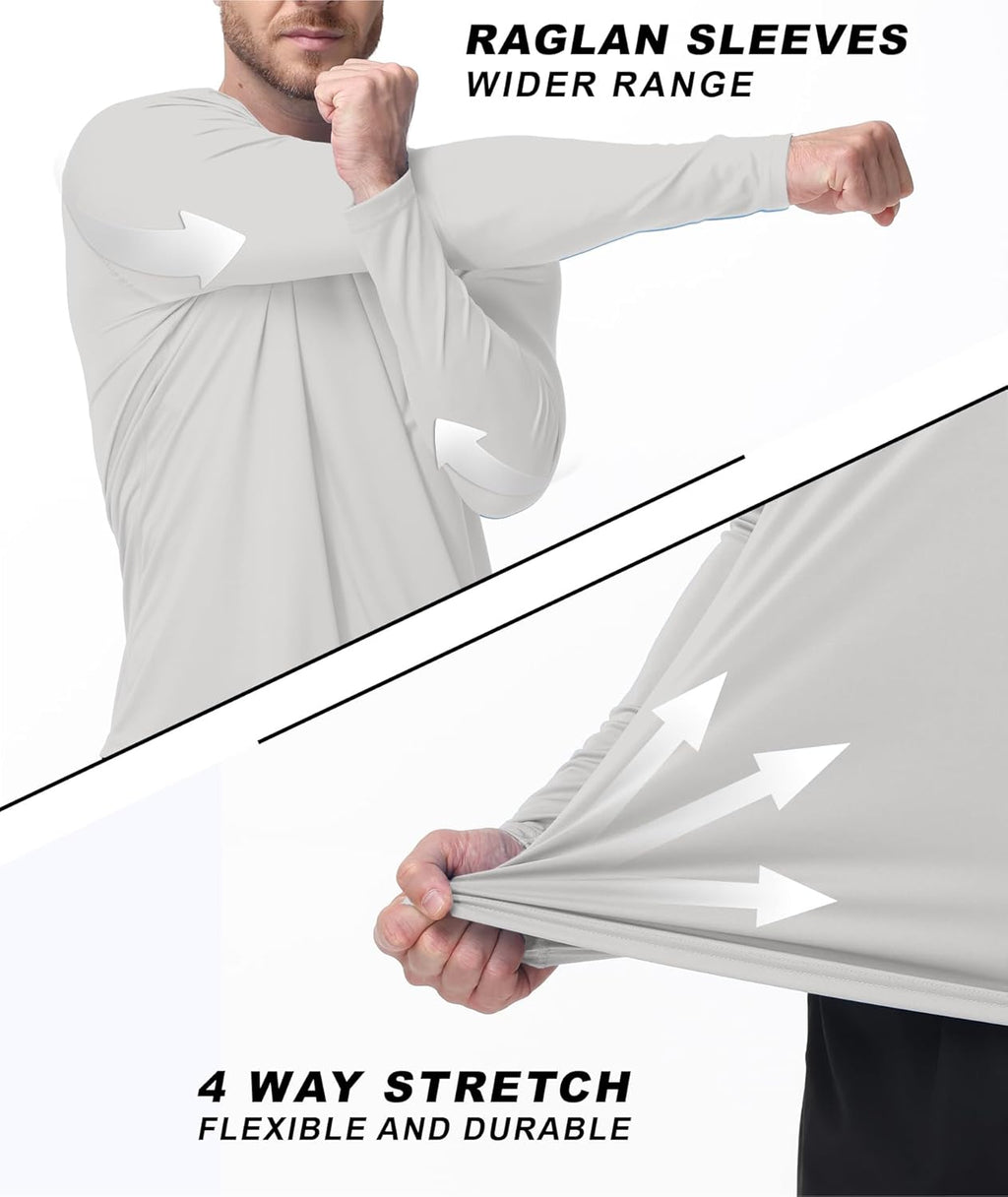 ZITY Men's UPF 50+ Sun Protection Long Sleeve Rash Guard - Lightweight UV SPF Shirt for Fishing & Hiking