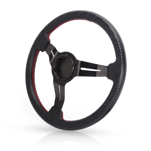 10L0L Golf Cart Steering Wheel and Adapter Fits Club Car DS Golf cart - Black