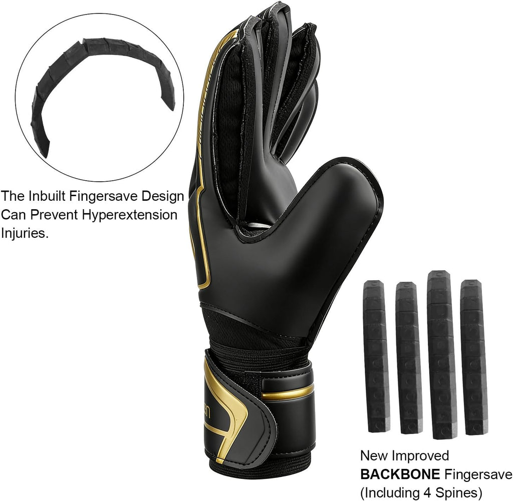 Skiennix Soccer Goalie Gloves - Strong Grip Anti-Slip Latex Palm | Breathable for Kids & Adults