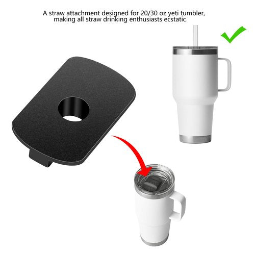 Straw Lid Attachment Compatible With Yeti Tumber Magslider/Stronghold Lid,Straw Cover Accessories For 20/30 Oz Tumber(Black)