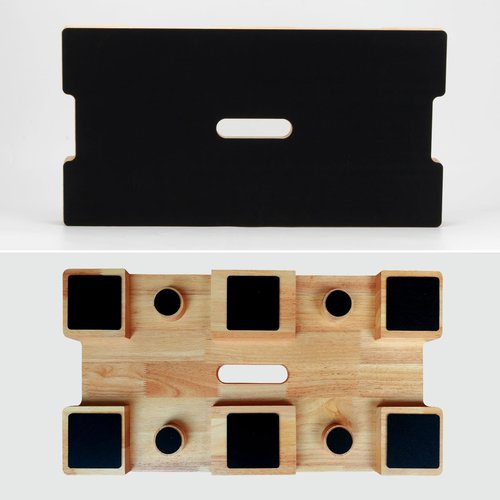 Wood Fitness Board, Resistance Band Workout Footplate, Resistance Band Foot Plate with Non-slip Design for Training, Stretching, Balance, Flexibility Exercise for Home Gym