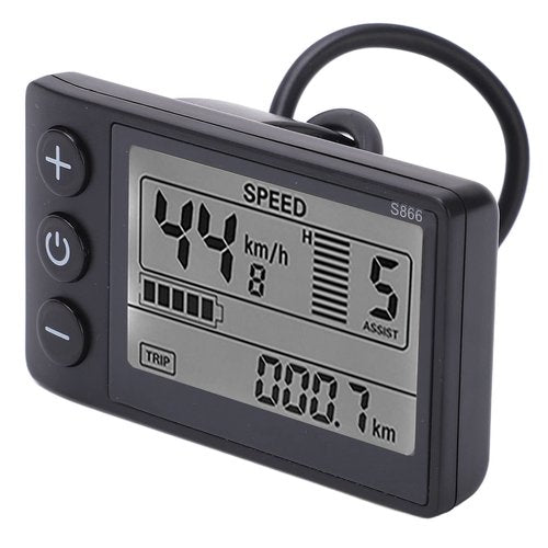 Majatou Speedometer, Odometer, Multifunctional LCD Display Instrument 24V 36V 48V Electric Control Panel, with Large LCD Backlight Display and