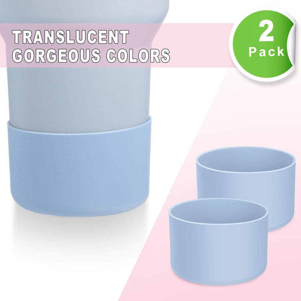2-Pack Silicone Boot for 40 30 20 OZ Stanley Cup Accessories, Anti-Slip Thick Protective Sleeve Cover for Stanley 20OZ 30OZ Tumbler Ice-Flow 16OZ Bottle, Boots for Yeti Cups Protector Bottom Bumper