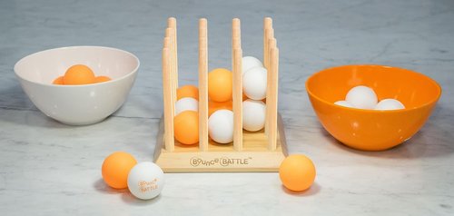 Bounce Battle Wood Edition - Fast-Paced Skill & Strategy Game for Kids 8+ | 27 Balls & Wooden Cube Included