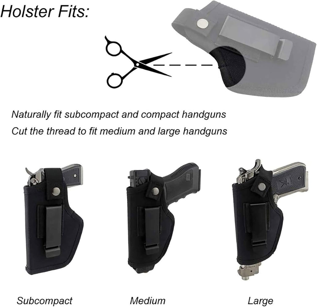 Skiennix Concealed Carry Holster - Metal Clip IWB/OWB for Airsoft Pistol Handguns | Right/Left Hand Draw