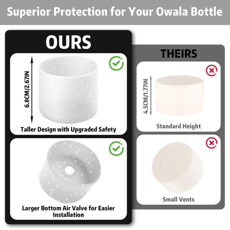 ALLVANA Silicone Water Bottle Boot for Owala 24 oz, Anti-Slip Protective Sleeve for Owala FreeSip, Twist & Flip Stainless Steel Water Bottle, Protective Bottom Base Cover