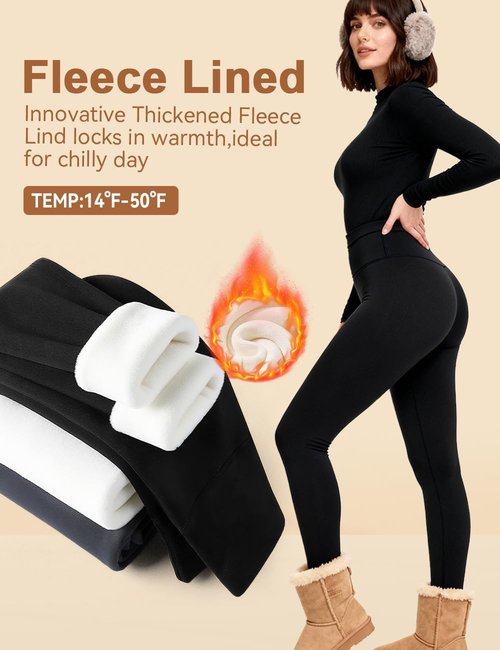 Laite Hebe Fleece Lined Leggings for Women - High Waisted Thermal Yoga Pants | Soft Tummy Control for Winter Workouts