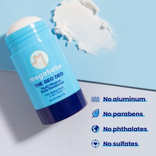 Megababe Daily Deodorant - Aluminum-Free Geo Deo with 72-Hour Odor Protection | 2.6 oz Natural Formula