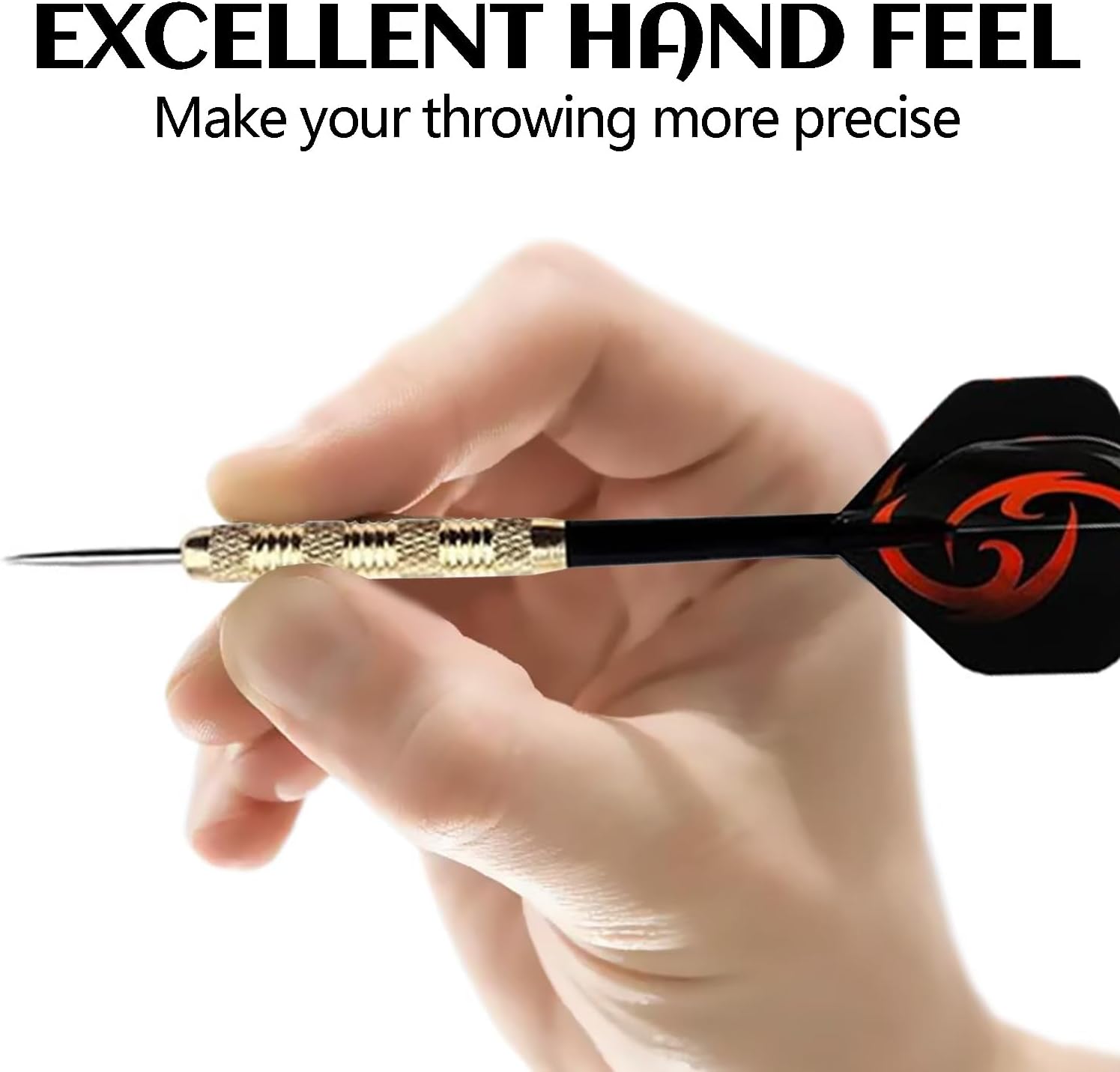 Steel Tip Darts - 18 Pack Professional Metal Dart Set with 24 Unique Flights for Dart Boards