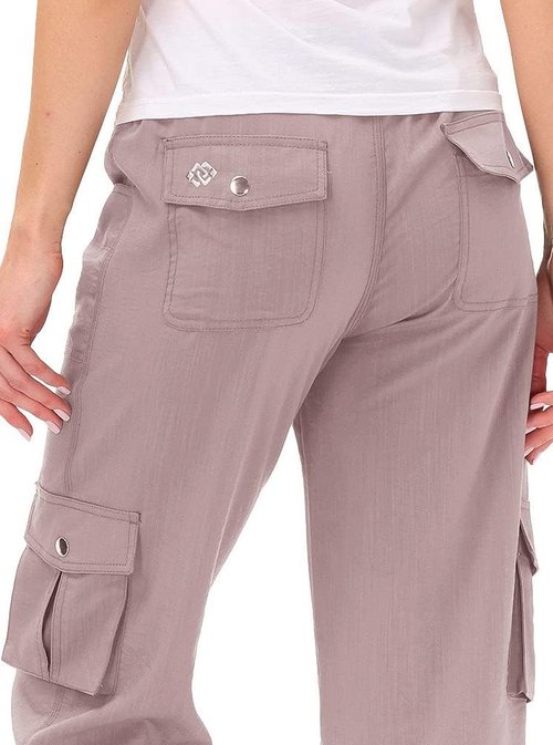 MoFiz Women's Capris - Lightweight Casual Cargo Pants with Pockets | Comfortable Loose Fit for Hiking