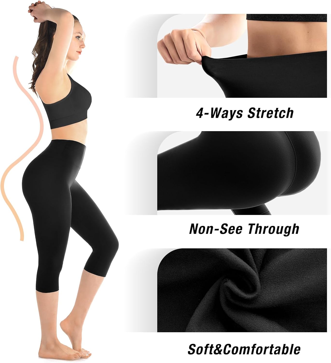 Walifrey Capri Leggings - Buttery Soft High-Waisted Gym & Yoga Leggings for Women