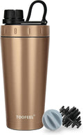 TOOFEEL Insulated Protein Shaker Bottle - 20 oz Stainless Steel, Double-Walled, BPA-Free | Keeps Drinks Cold or Hot
