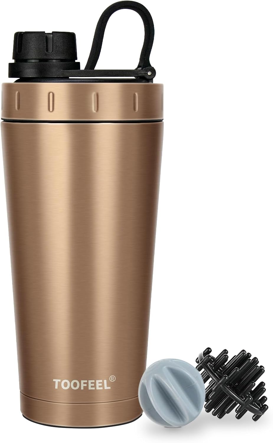 TOOFEEL Insulated Protein Shaker Bottle - 20 oz Stainless Steel, Double-Walled, BPA-Free | Keeps Drinks Cold or Hot