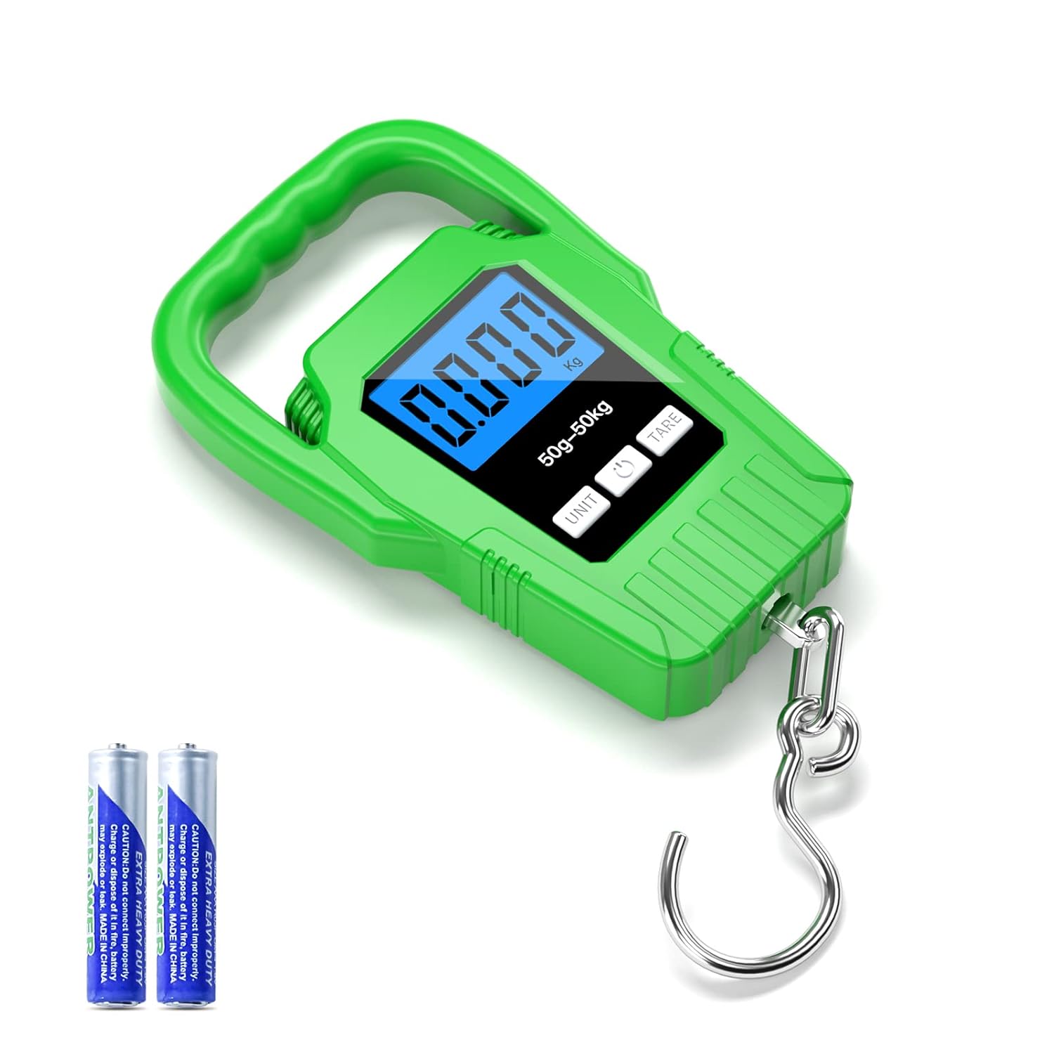 SKEAP Digital Fish Scale - 110lb Capacity | Large Handle & Backlit LCD Display - Green Fishing Gift