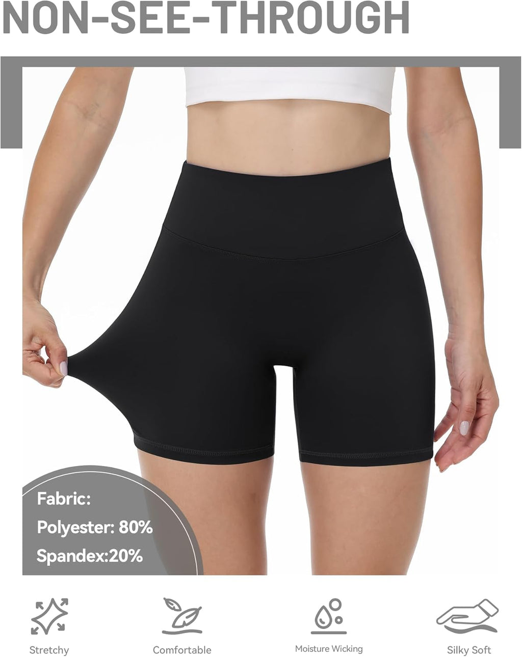 Runhit Biker Shorts for Women - High Waisted No Front Seam Yoga & Gym Spandex | Tummy Control, 3''/5''/8''