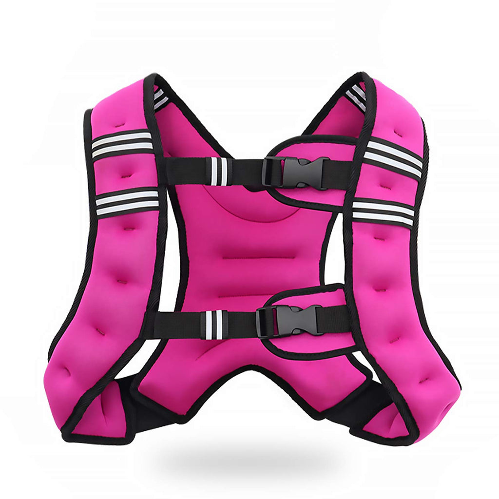VIVITORY Weighted Vest Workout Equipment, 11lbs/18lbs Body Weight Vest for Men, Women, Strength Training, Running, Fitness, Muscle Building, Weight Loss, Weight lifting (18 lbs, Rose Red)
