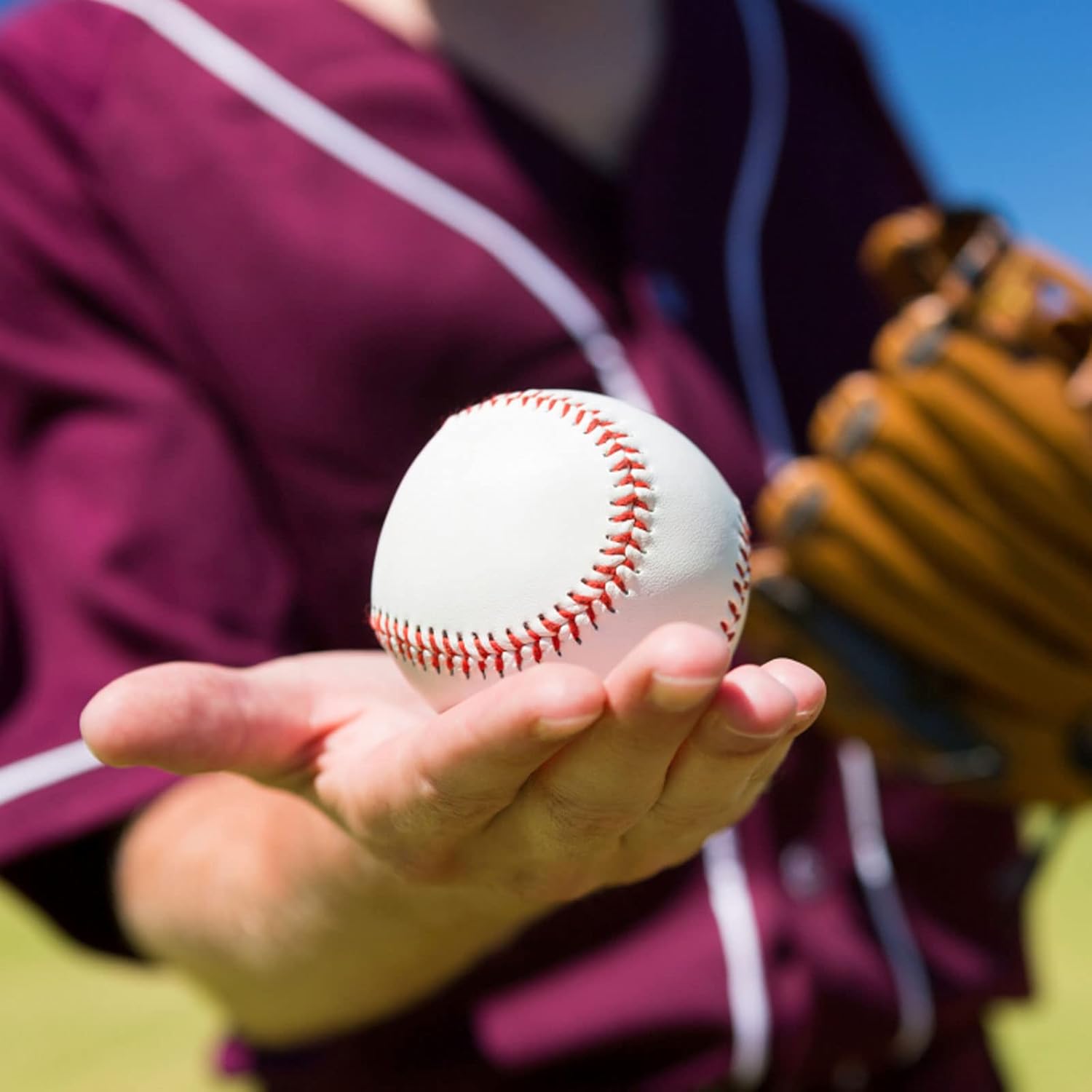 Skiennix Autograph Baseballs - 12 Pack Standard Size 9 Inch Leather Balls for Pitching & Training