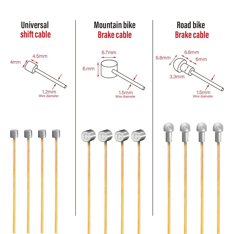 Pro Slick Polished Shifter Cable 1.2 x 2100mm (2 pcs) for Shimano/SRAM MTB Road