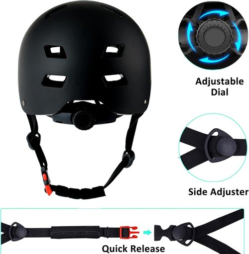 Bavilk Bike Helmet - Adjustable Multi-Sport Protection for Teens & Adults | 3 Sizes Available