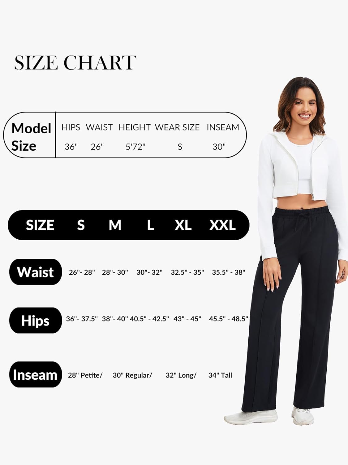Skiennix Women's Track Pants - Loose Straight Leg Sweatpants with Zipper Pockets | Available in 28/30/32/34 Inseam