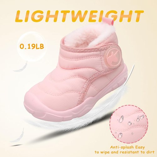 LeIsfIt Toddler Winter Boots - Cozy Fleece Indoor/Outdoor Shoes for Girls & Boys