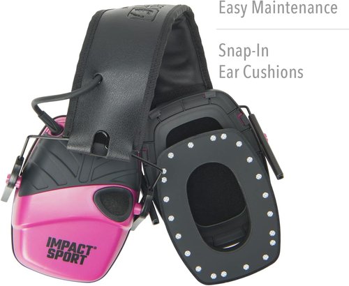 Howard Leight Impact Sport Electronic Shooting Earmuff - Youth/Small Size in Pink (R-02533)