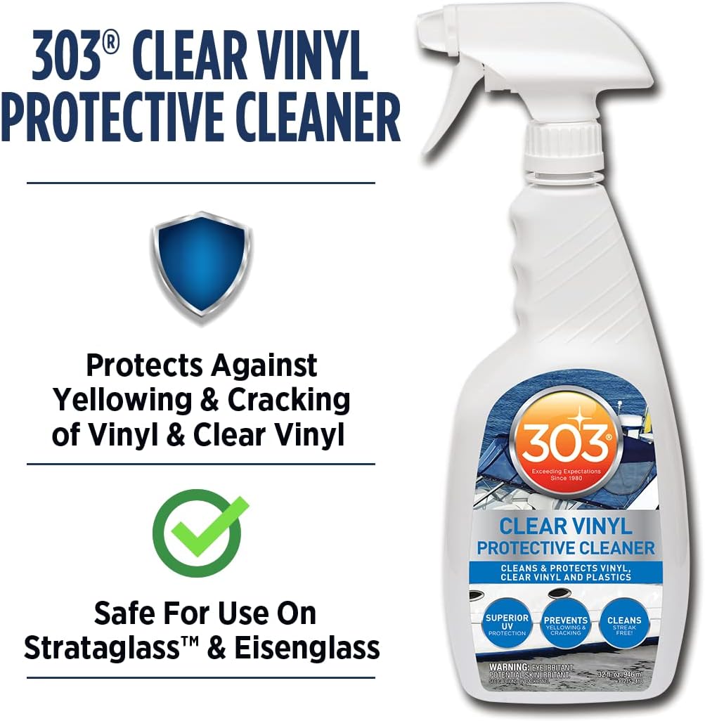 303 Products Marine Clear Protective Cleaner - Superior UV Protection for Vinyl & Plastics | 32oz (Pack of 2)
