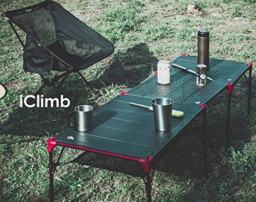 Extendable Camping & Outdoor Folding Table Set with Connecting Plates and Lantern Hanger