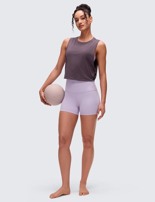 CRZ YOGA Pima Cotton Tank Tops for Women - Loose Fit Sleeveless Workout Shirts | Perfect for Yoga & Gym