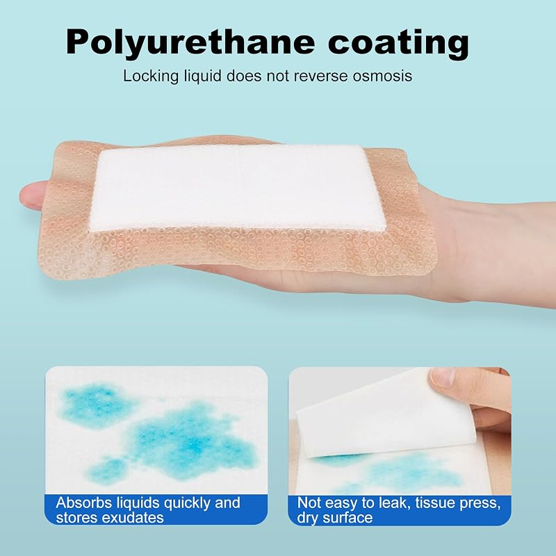 Silicone Foam Dressing 4x6 Bed Sore Bandages, Waterproof Wound Patches