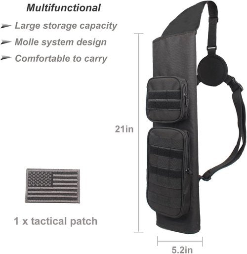 KRATARC Archery Quiver Bag - Molle System with Pockets for Hunting & Target Practice