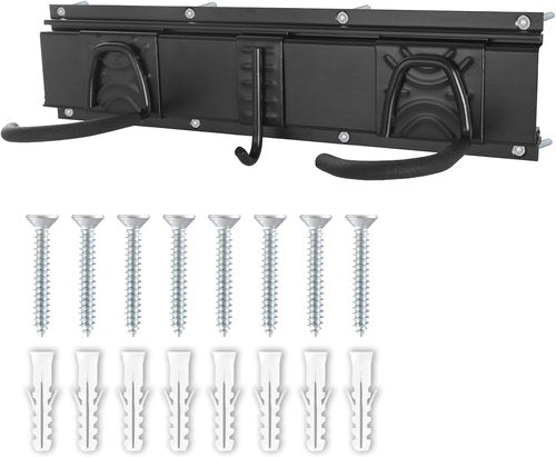 Bike Storage Rack - Wall Mount Garage Hanger for 2 Bicycles & 1 Helmet | Adjustable, Holds Up to 100 lbs