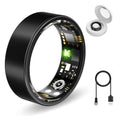 Smart Health Rings for Women Men, Fitness Tracker with Heart Rate, Blood Oxygen, HRV, Sleep Tracker, Step Tracker, No Subscription Fee, IP68 Waterproof Smart Ring for iphone & Android(Black#6)