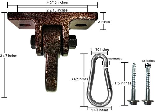 ABUSA Heavy Duty Swing Hangers - 5000 lb Capacity for Playground, Porch, Yoga, Trapeze | 2 Pack
