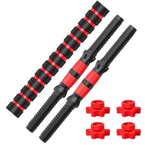 Dumbbell-Handle-Set-20in-Dumbbell-Bars for 1 inch Weight Plate, Adjustable Dumbbell Bar Handles Sold with Connecting Rod and Nut for Training Sport Workout Gym Weightlifting Accessories