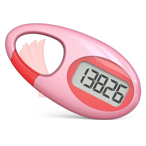 Simple 3D Step Counter, Walking Pedometer, Steps Tracker with Neck Lanyard/Carabiner for Men Women Teens Adults Seniors (Pink1)