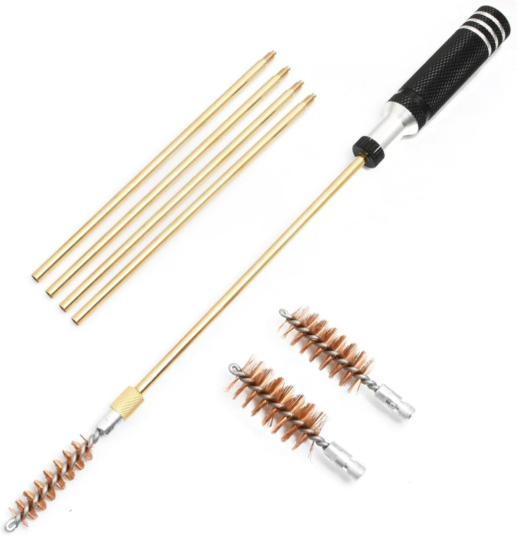 Shotgun Cleaning Kit - 12, 20, 410 Gauge | Bronze Brushes, Brass Adaptor & Cotton Mops Included