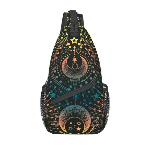 VOOHDDY Magical Astrology Moon Star Magic Sling Bag For Women Men Travel Hiking Backpack Crossbody Shoulder Chest Bags Casual Daypack Sport